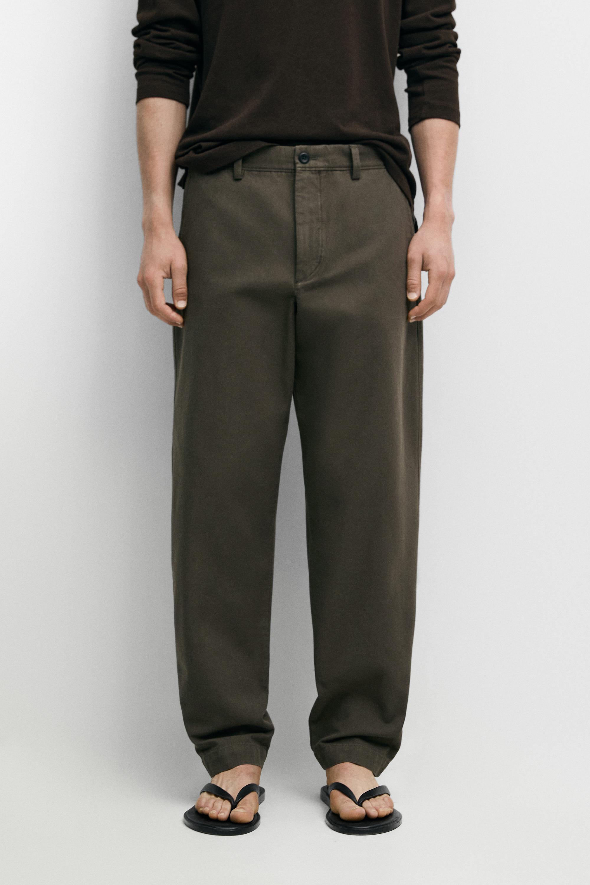 Tapered fit cotton pants